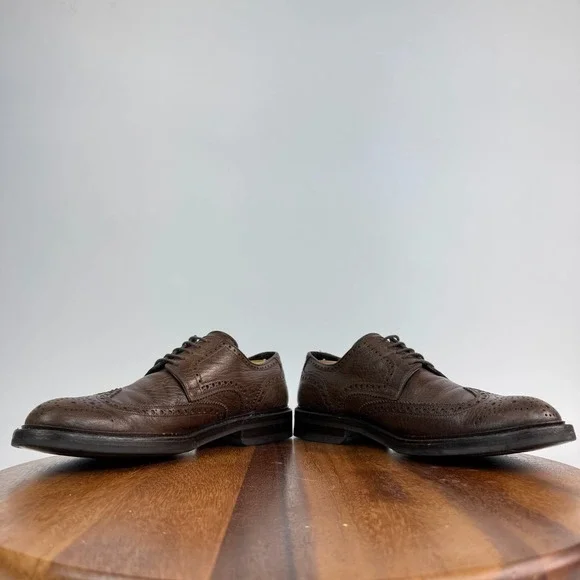 Mens Antonio Maurizi Brown Leather Wingtip Brogue Dress Shoes Size 42 US 9 D GUC
